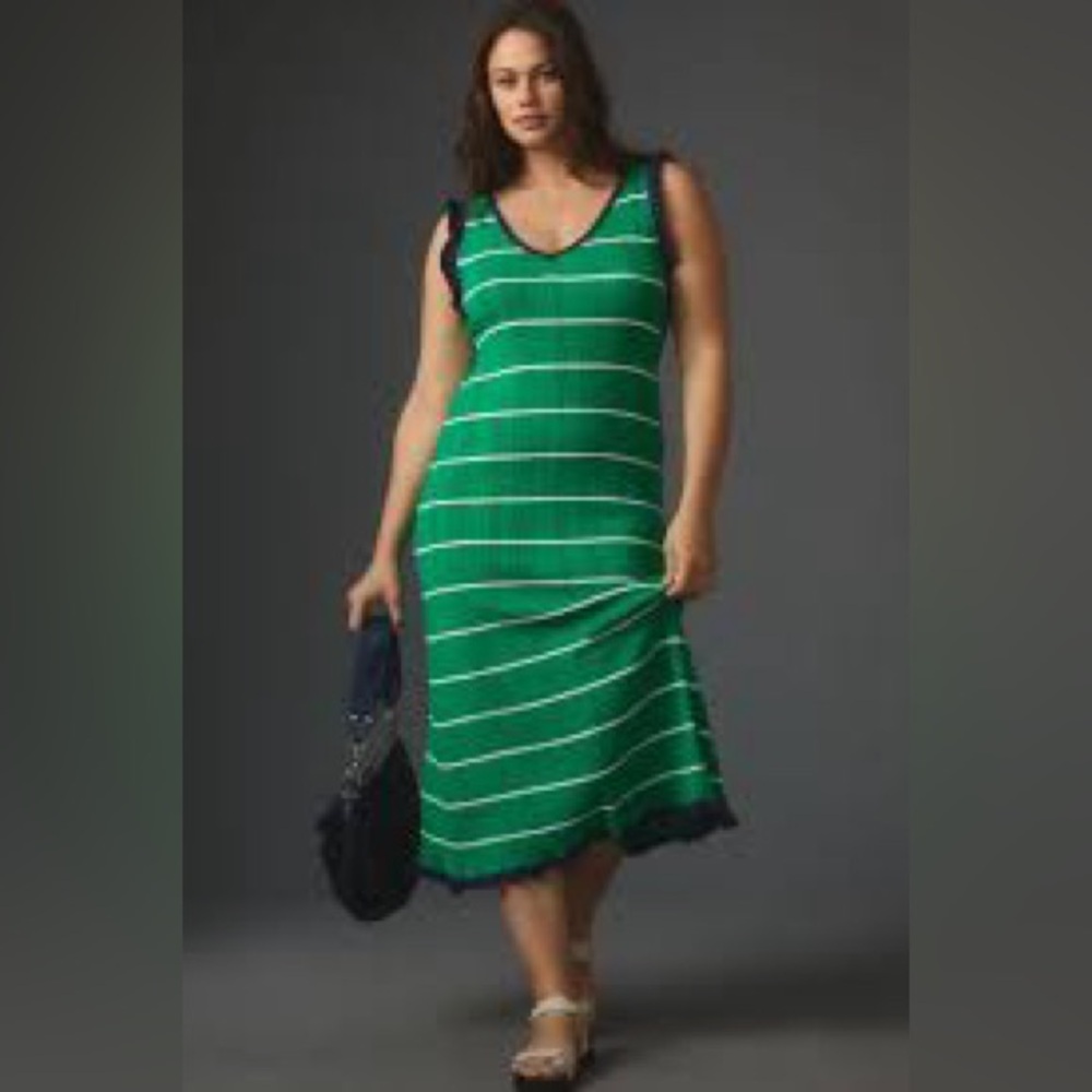 NWT Anthropologie Daily Practice Striped Sweater Midi Dress